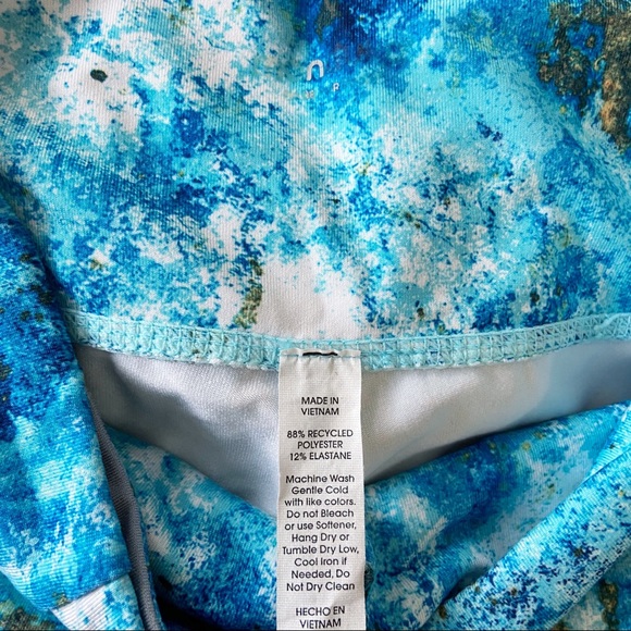 PRANA Capris Leggings Blue Yellow Paint Splatter Pattern Small - Picture 8 of 8